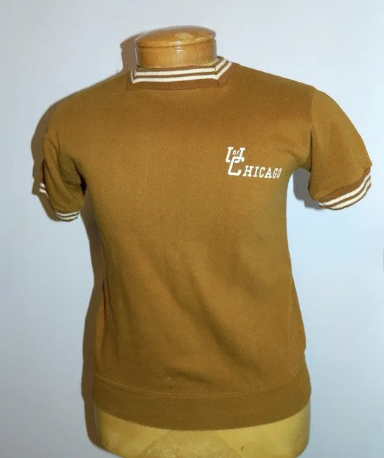 vintage 1960s sweatshirt University of Chicago tee shirt gold adult XS - S MCM