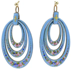 Vintage enamel and gold drop earrings