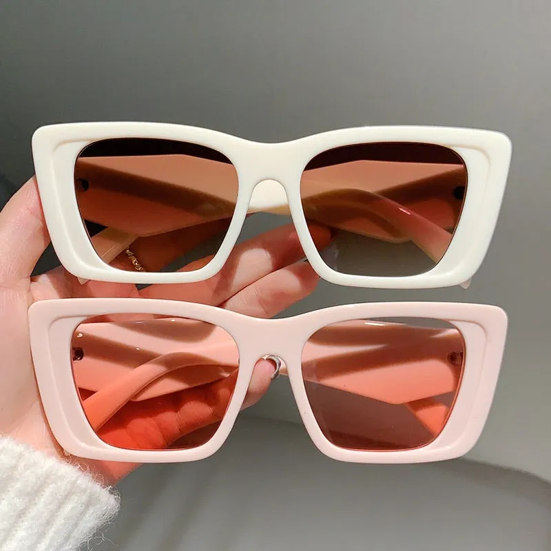 Vintage Oversized UV400 Gradient Shades Cat Eye Sunglasses