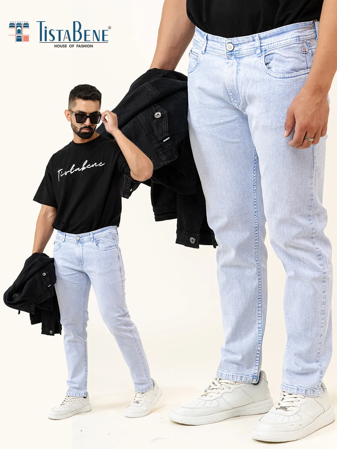 Washed Denim Men's Jeans