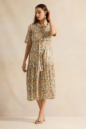 Women Multicolour Printed Collared Dress