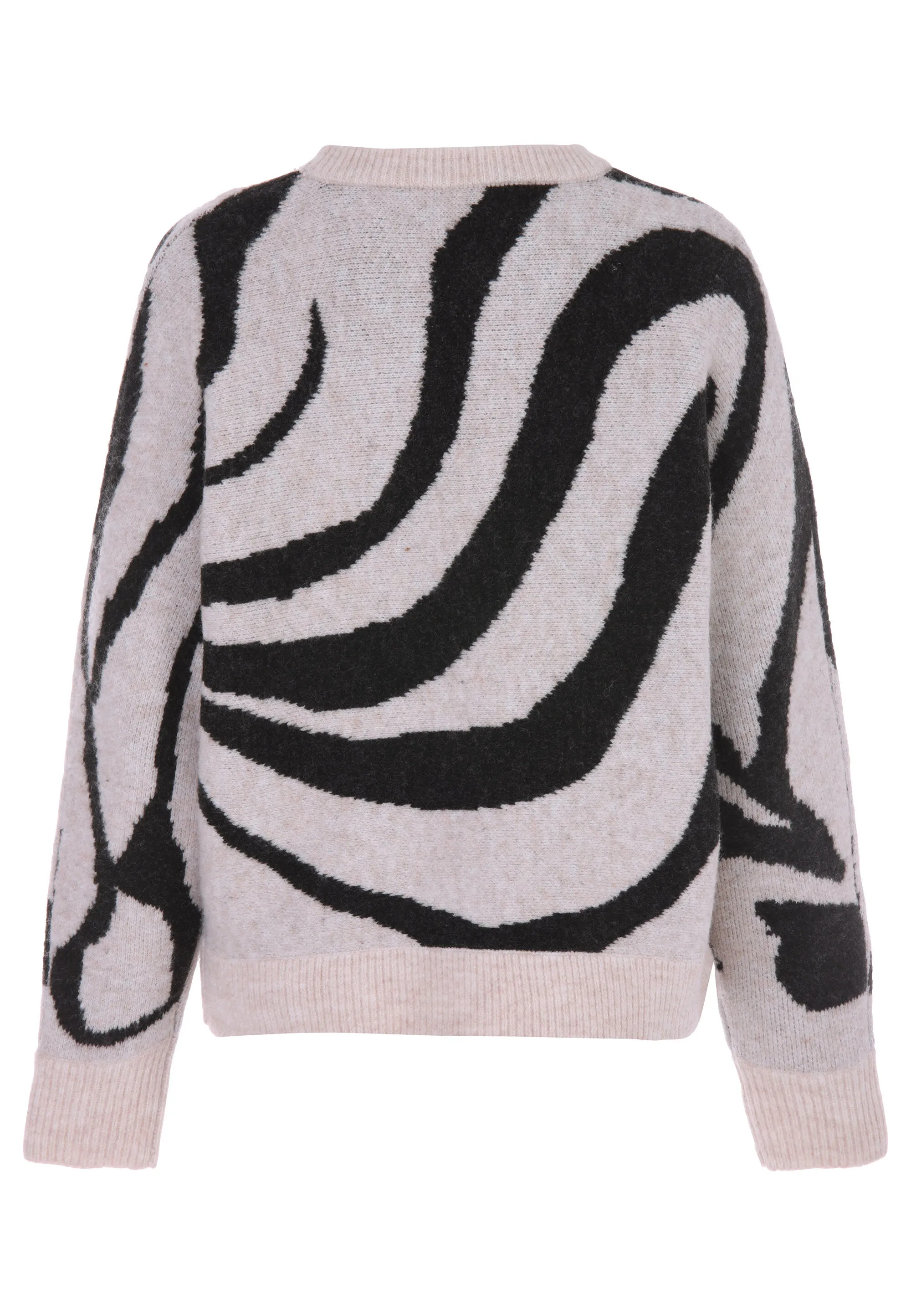 Womens Cream & Black Swirl Jumper