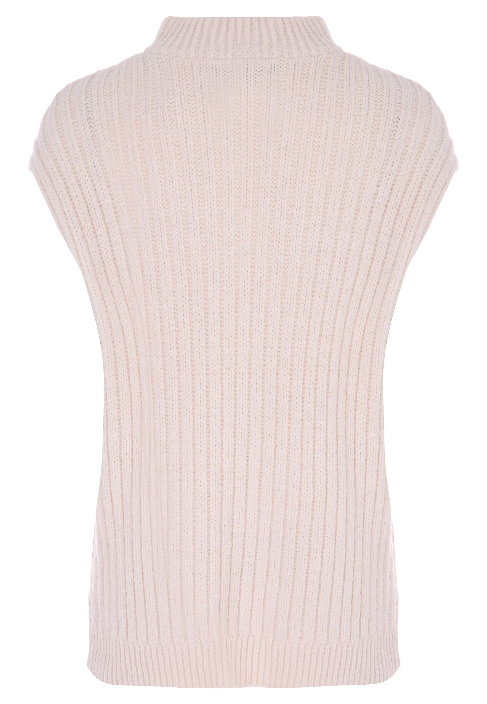 Womens Cream Cable Knit Sleeveless Tank Jumper