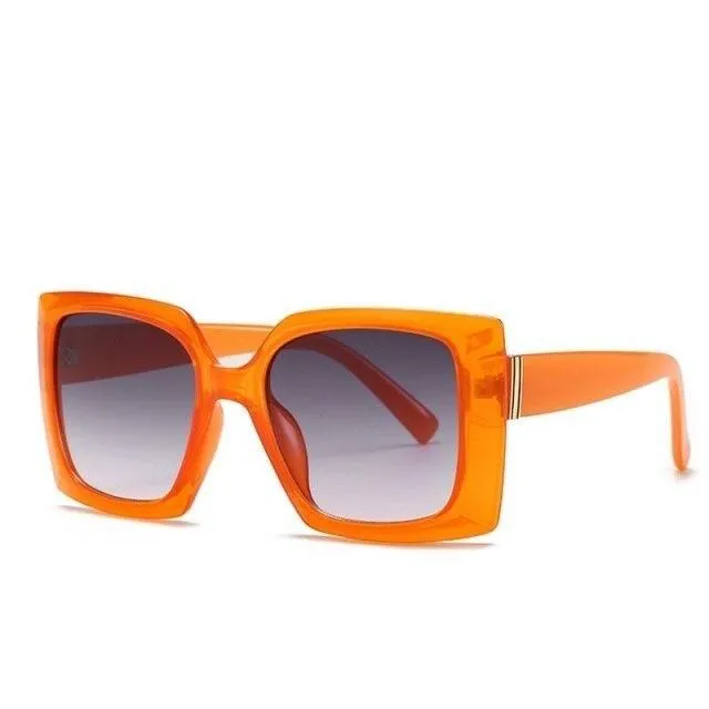 Women's Floral Oversized Square Sunglasses with Gradient Lens