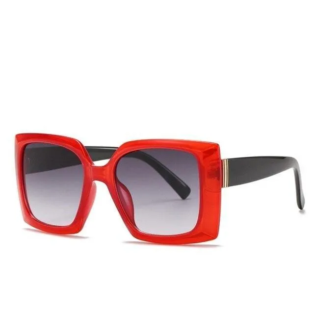 Women's Floral Oversized Square Sunglasses with Gradient Lens