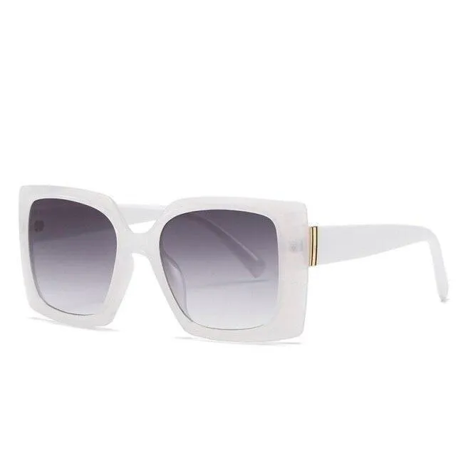 Women's Floral Oversized Square Sunglasses with Gradient Lens