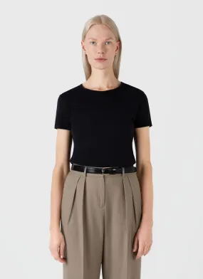 Women's Sea Island Cotton T-shirt in Black