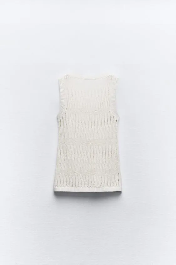 ZARA  |Cotton Metallic Tanks & Camisoles