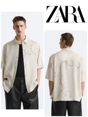 ZARA  |STROKE PRINT SHIRT